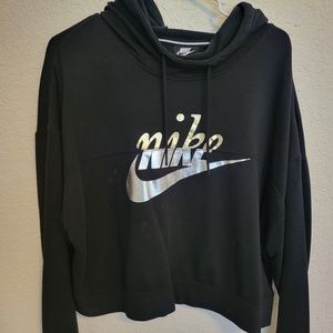 Nike black hoodie crop top